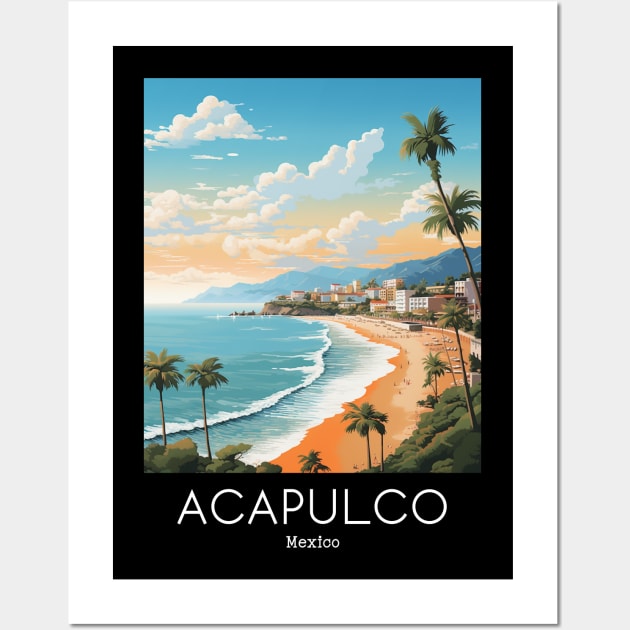 A Vintage Travel Illustration of Acapulco - Mexico Wall Art by goodoldvintage